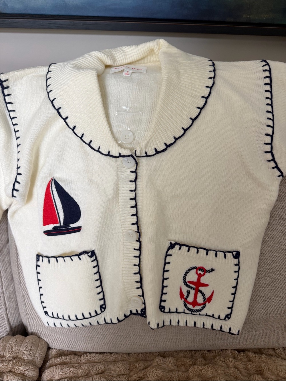 The Bailey Rose Anchor Patch Cardigan - Picture 5 of 6